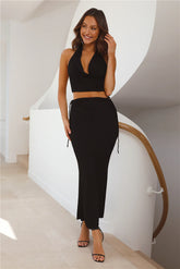 She Owns It Maxi Skirt Black