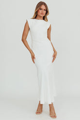 Maysa Cowl Back Maxi Dress Off White