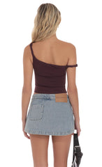 Off Shoulder Twist Top in Wine