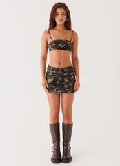 Underground Lust Low Rise Mini Skirt - Camo