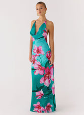 Yoon Beaded Cowl Maxi Dress - Petal Reef