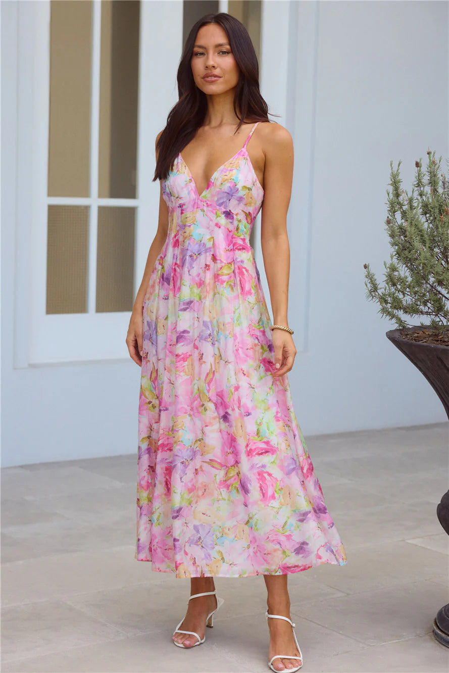 Tides Of Colour Midi Dress Print