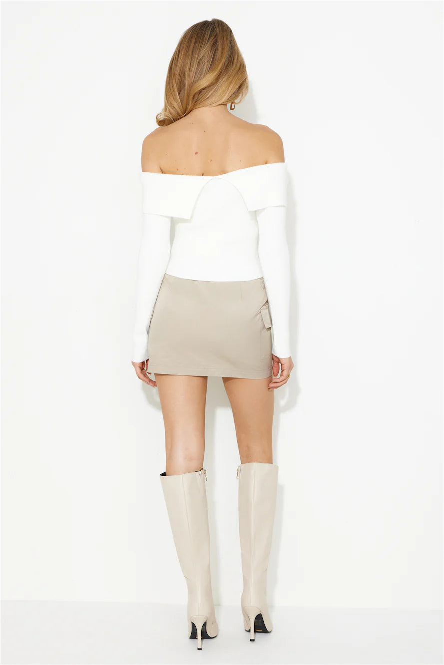 Time To Get It Ribbed Top White