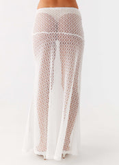 Velli Crochet Maxi Skirt - White