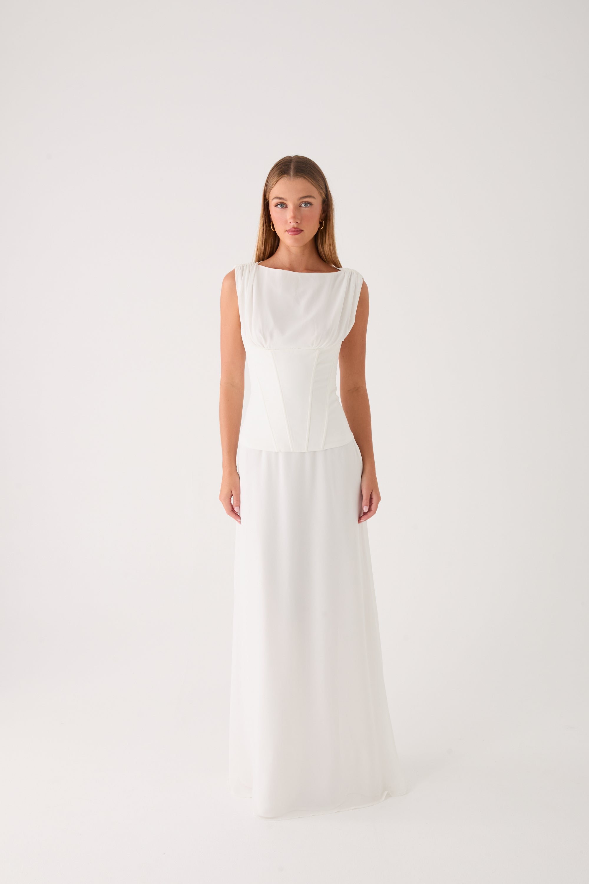 Winello Corset Maxi Dress - Off White